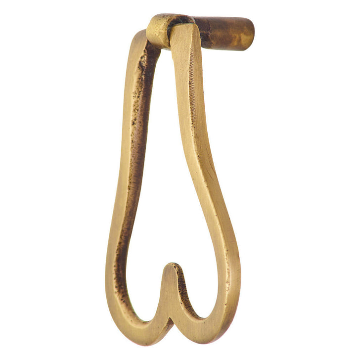 COPPER MOUNTAIN HARDWARE 2 1/8 Inch Modern Heart Cabinet Drop Pull (Antique Brass Finish)