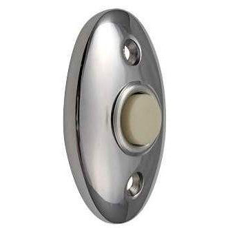 DELTANA 2 3/8 Inch Solid Brass Door Bell Button (Polished Chrome Finish)