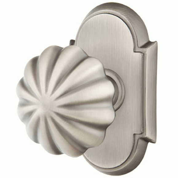 EMTEK Emtek Solid Brass Melon Door Knob Set With # 8 Rosette