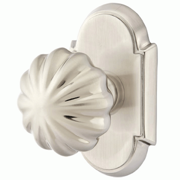 EMTEK Emtek Solid Brass Melon Door Knob Set With # 8 Rosette