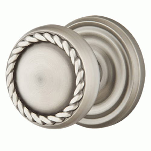 EMTEK Solid Brass Rope Door Knob Set With Regular Rosette