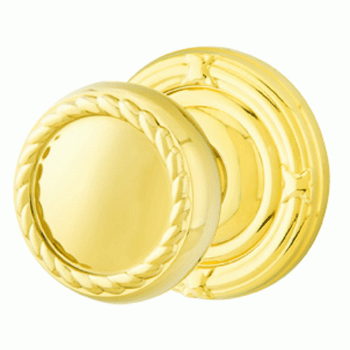 EMTEK Solid Brass Rope Door Knob Set With Ribbon & Reed Rosette