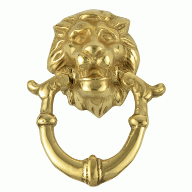 COPPER MOUNTAIN HARDWARE 2 4/5 Inch Solid Brass Lion Drop Drawer Ring Pull (Polished Brass)