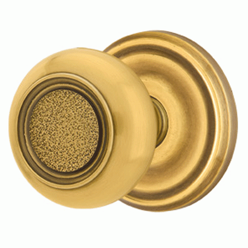 EMTEK Solid Brass Belmont Door Knob Set With Regular Rosette