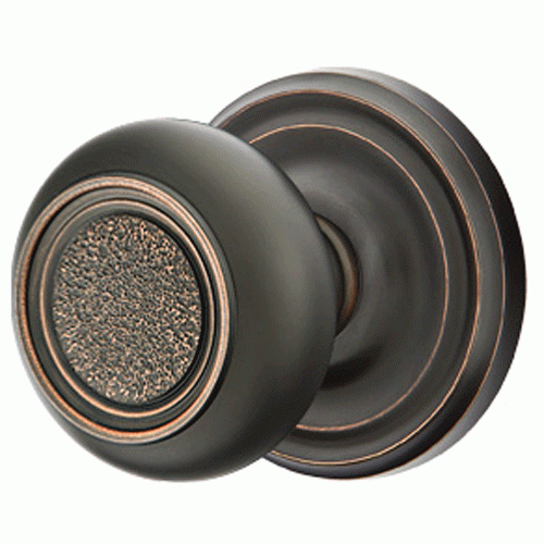 EMTEK Solid Brass Belmont Door Knob Set With Regular Rosette