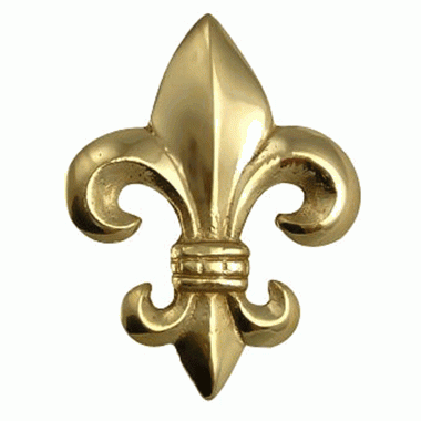 COPPER MOUNTAIN HARDWARE 2 5/8 Inch Fleur de Lis Knob (Lacquered Brass Finish)