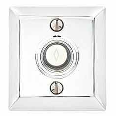 EMTEK 2 5/8 Inch Solid Brass Doorbell Button with Quincy Rosette