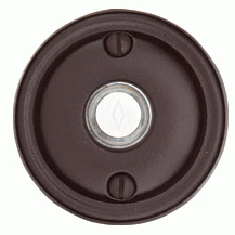 EMTEK 2 5/8 Inch Solid Brass Lost Wax Doorbell Button with Round Rosette