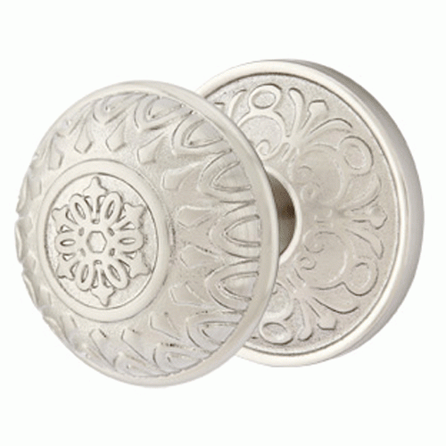 EMTEK Solid Brass Lancaster Door Knob Set With Lancaster Rosette