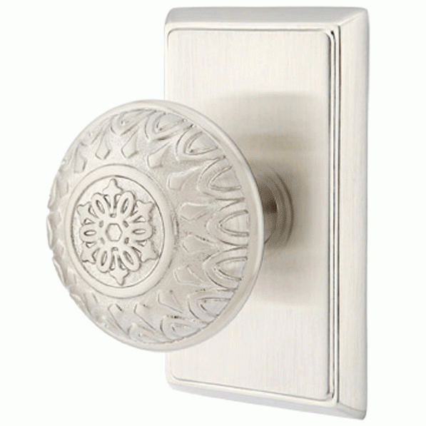 EMTEK Emtek Solid Brass Lancaster Door Knob Set With Rectangular Rosette