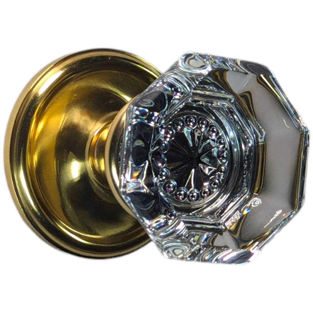 ##Antique Hardware## Traditional Rosette Door Set with Octagon Crystal Door Knobs (Several Finishes Available)