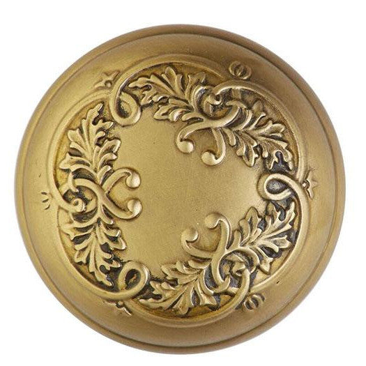 COPPER MOUNTAIN HARDWARE Traditional Floral Leaf Spare Door Knob Set (Antique Brass)