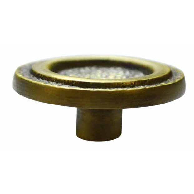 COPPER MOUNTAIN HARDWARE 2 Inch Hammered Modern Ring Pull (Antique Brass Finish)