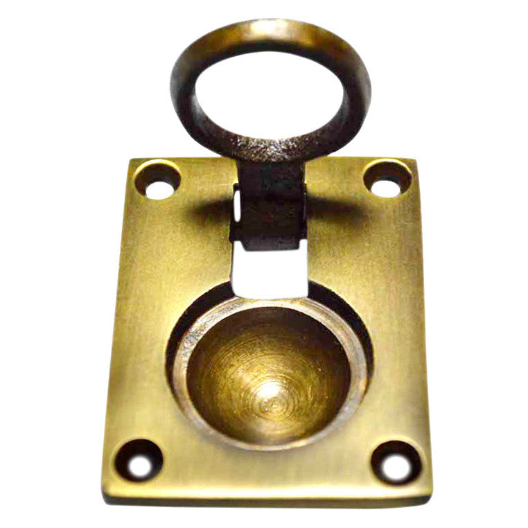 COPPER MOUNTAIN HARDWARE 2 Inch Modern Illusion Ring Pull (Antique Brass Finish)