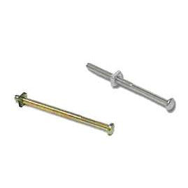 COPPER MOUNTAIN HARDWARE 2 Inch Short Chrome or Brass Bolts & Nuts for Glass Knobs