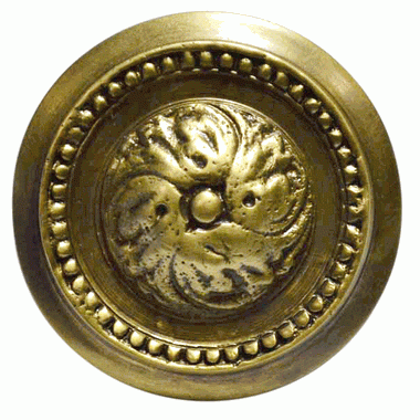 COPPER MOUNTAIN HARDWARE 2 Inch Solid Brass Beaded Victorian Cabinet Knob Antique Brass Finish