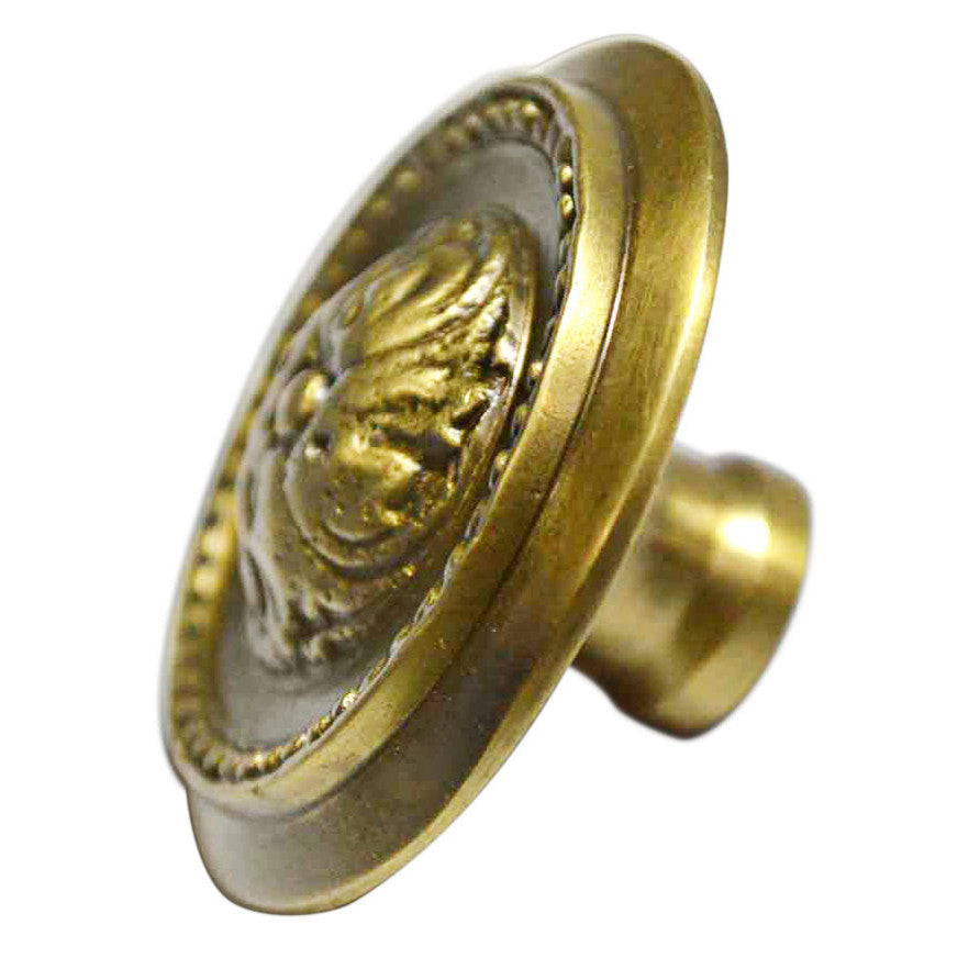 COPPER MOUNTAIN HARDWARE 2 Inch Solid Brass Beaded Victorian Cabinet Knob Antique Brass Finish