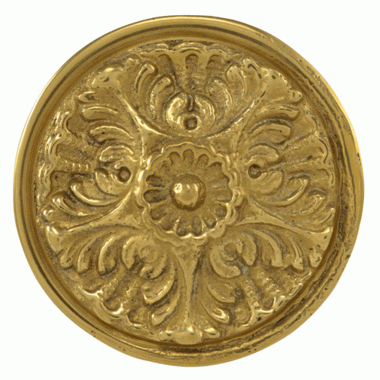 COPPER MOUNTAIN HARDWARE 2 Inch Solid Brass Victorian Floral Knob (Lacquered Brass Finish)