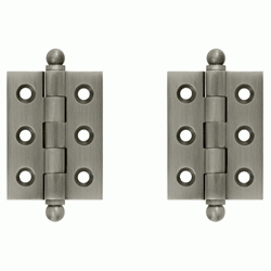 DELTANA 2 Inch x 1 1/2 Inch Solid Brass Cabinet Hinges (Antique Nickel Finish)