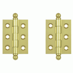 DELTANA 2 Inch x 1 1/2 Inch Solid Brass Cabinet Hinges (Polished Brass Finish)