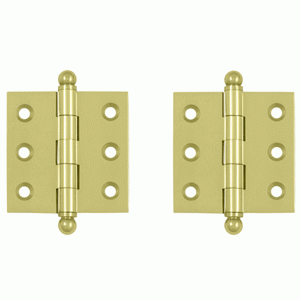 DELTANA 2 Inch x 2 Inch Solid Brass Cabinet Hinges (Polished Brass Finish)