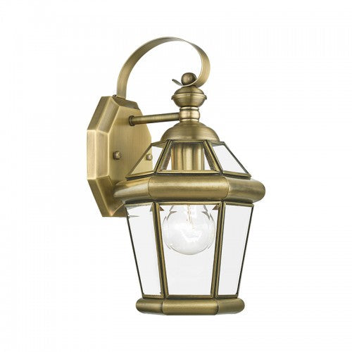 1 Light Antique Brass Outdoor Wall Lantern Livex