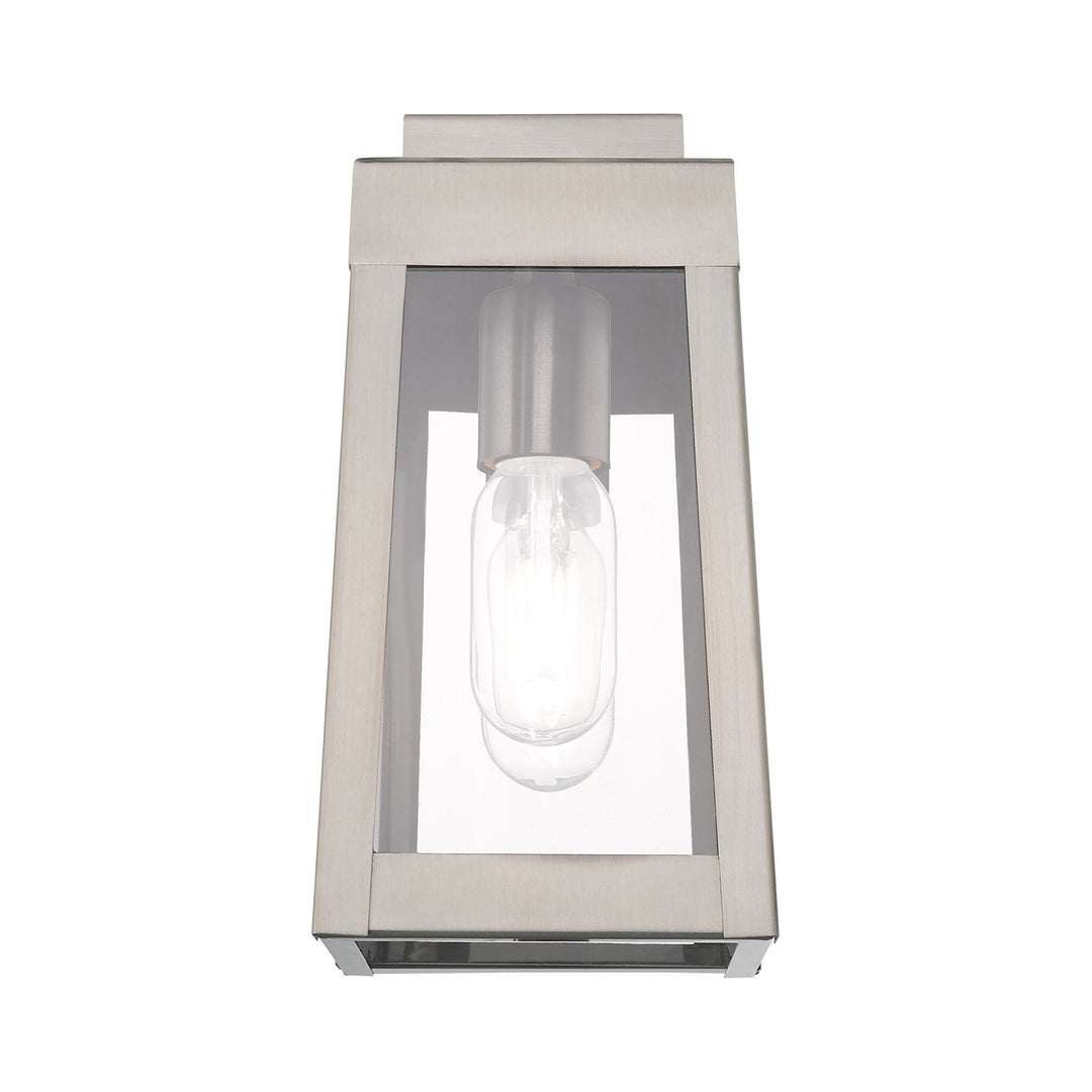 1 Light Brushed Nickel Outdoor Wall Lantern Livex