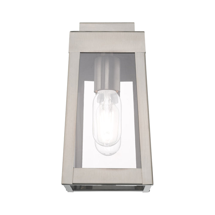 1 Light Brushed Nickel Outdoor Wall Lantern Livex