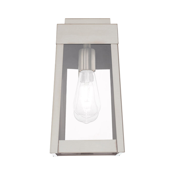 1 Light Brushed Nickel Outdoor Wall Lantern Livex