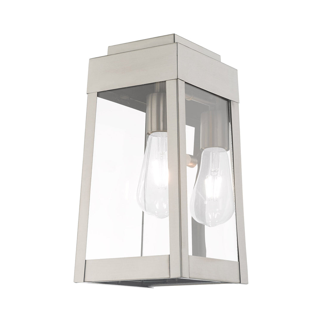 1 Light Brushed Nickel Outdoor Wall Lantern Livex