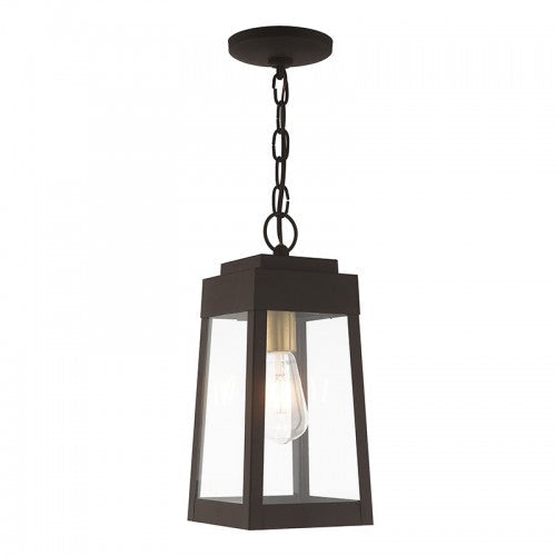 1 Light Bronze Outdoor Pendant Lantern Livex