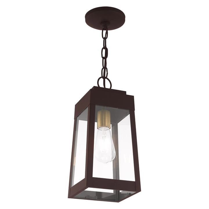 1 Light Bronze Outdoor Pendant Lantern Livex