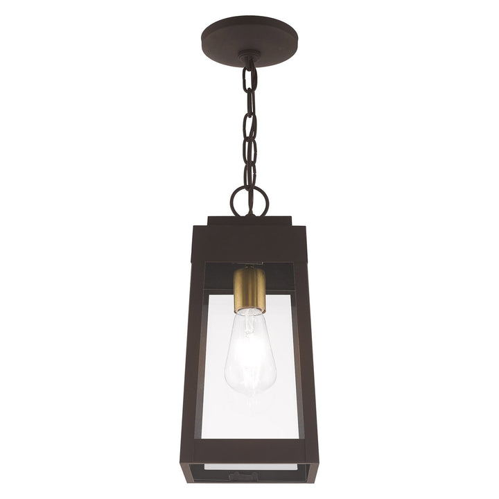 1 Light Bronze Outdoor Pendant Lantern Livex