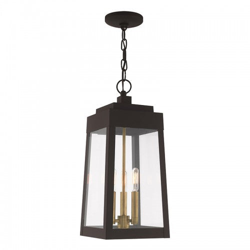 3 Light Bronze Outdoor Pendant Lantern Livex