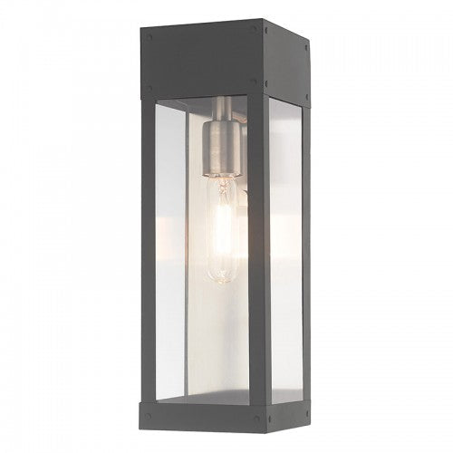 1 Light Scandinavian Gray Outdoor Wall Lantern Livex