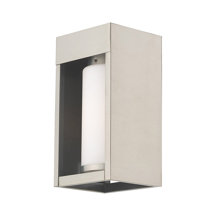 1 Light Brushed Nickel Outdoor Wall Lantern Livex