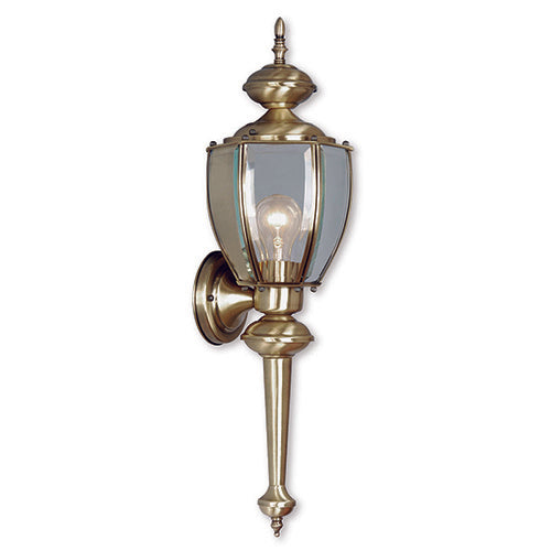 1 Light Antique Brass Outdoor Wall Lantern Livex