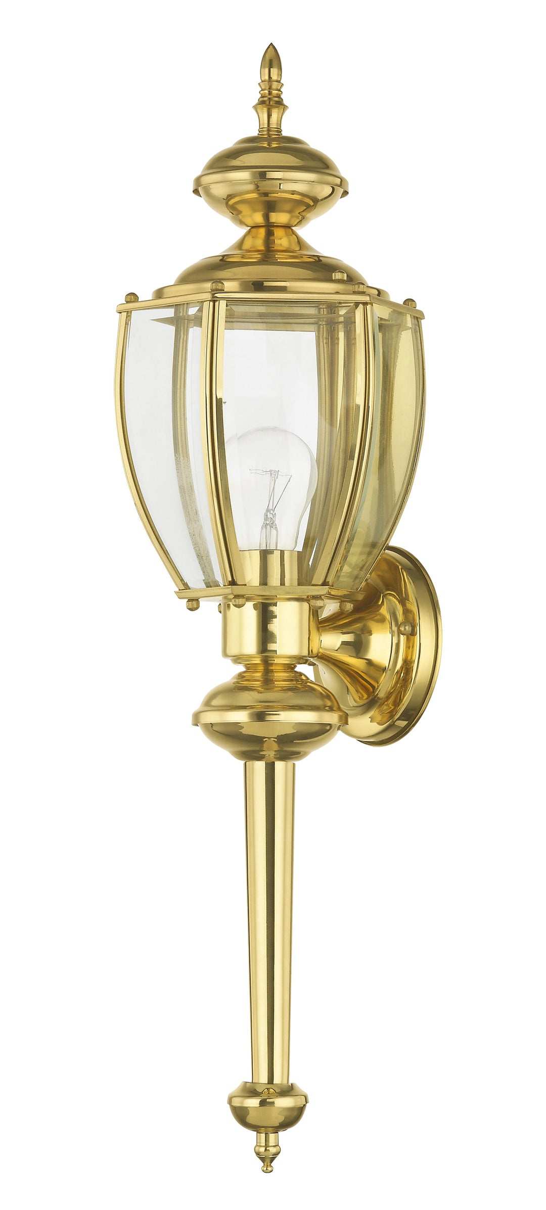 1 Light Polished Brass Outdoor Wall Lantern Livex