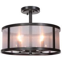 Danbury 4 Light Semi Flush in Matte Black CRAFTMADE