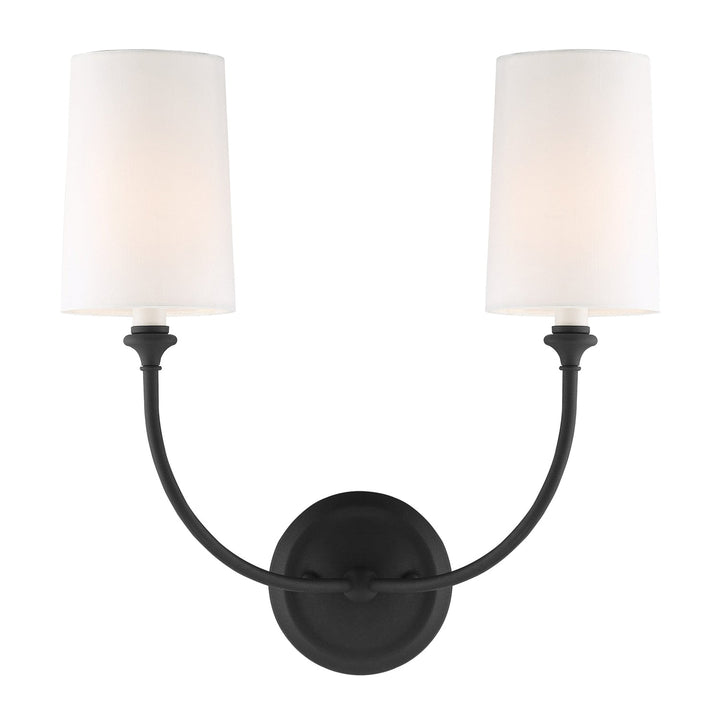 Libby Langdon Sylvan 2 Light Black Forged Sconce Crystorama