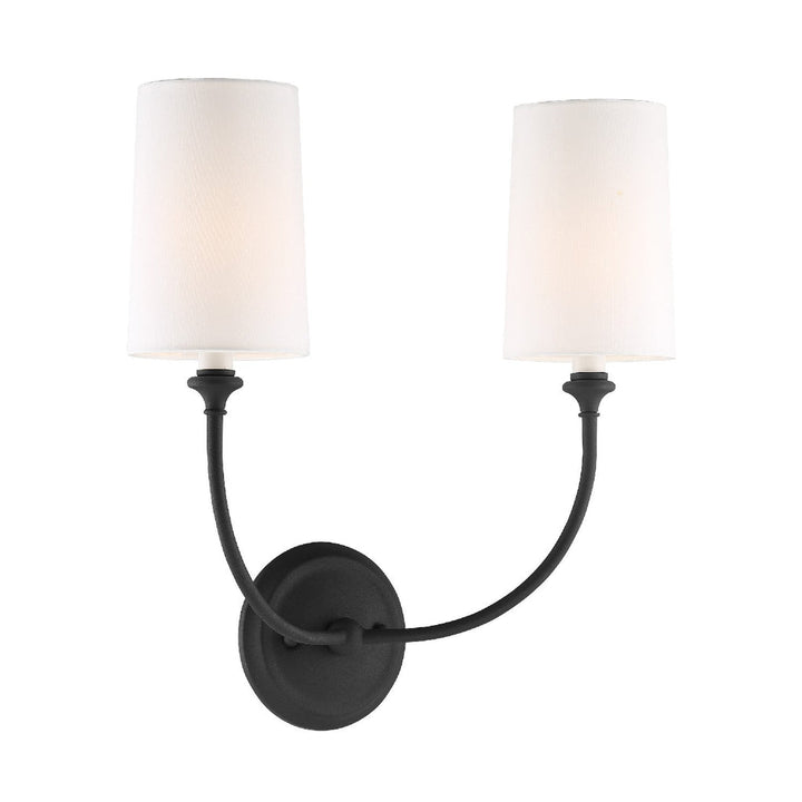 Libby Langdon Sylvan 2 Light Black Forged Sconce Crystorama