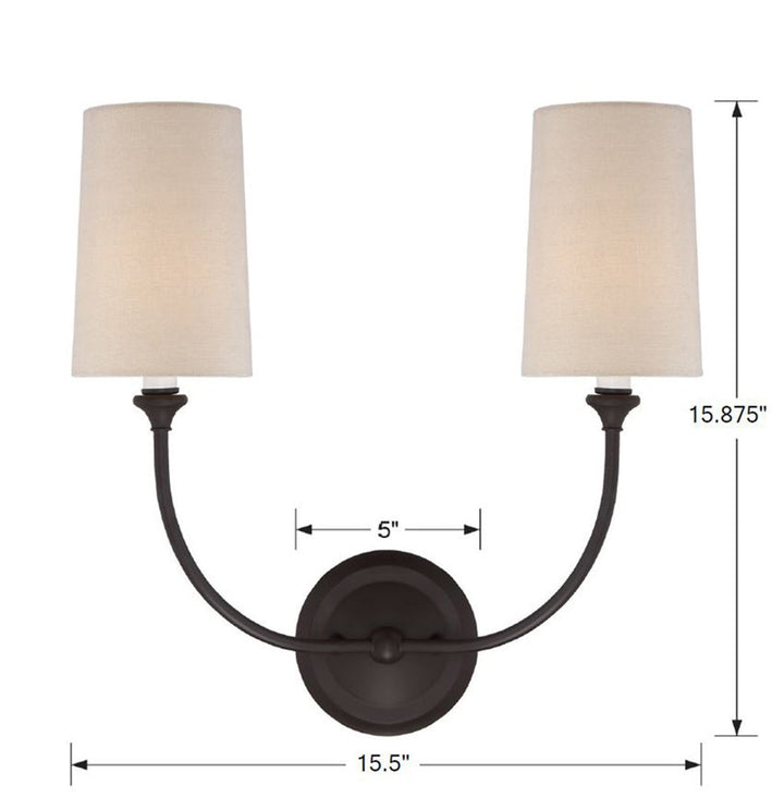 Libby Langdon Sylvan 2 Light Dark Bronze Sconce Crystorama