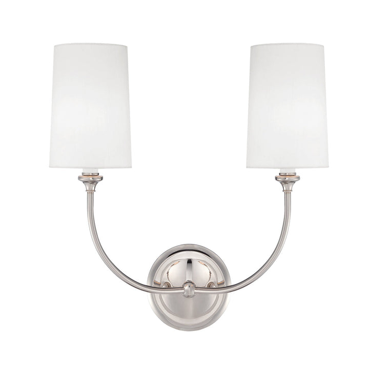 Libby Langdon Sylvan 2 Light Polished Nickel Sconce Crystorama