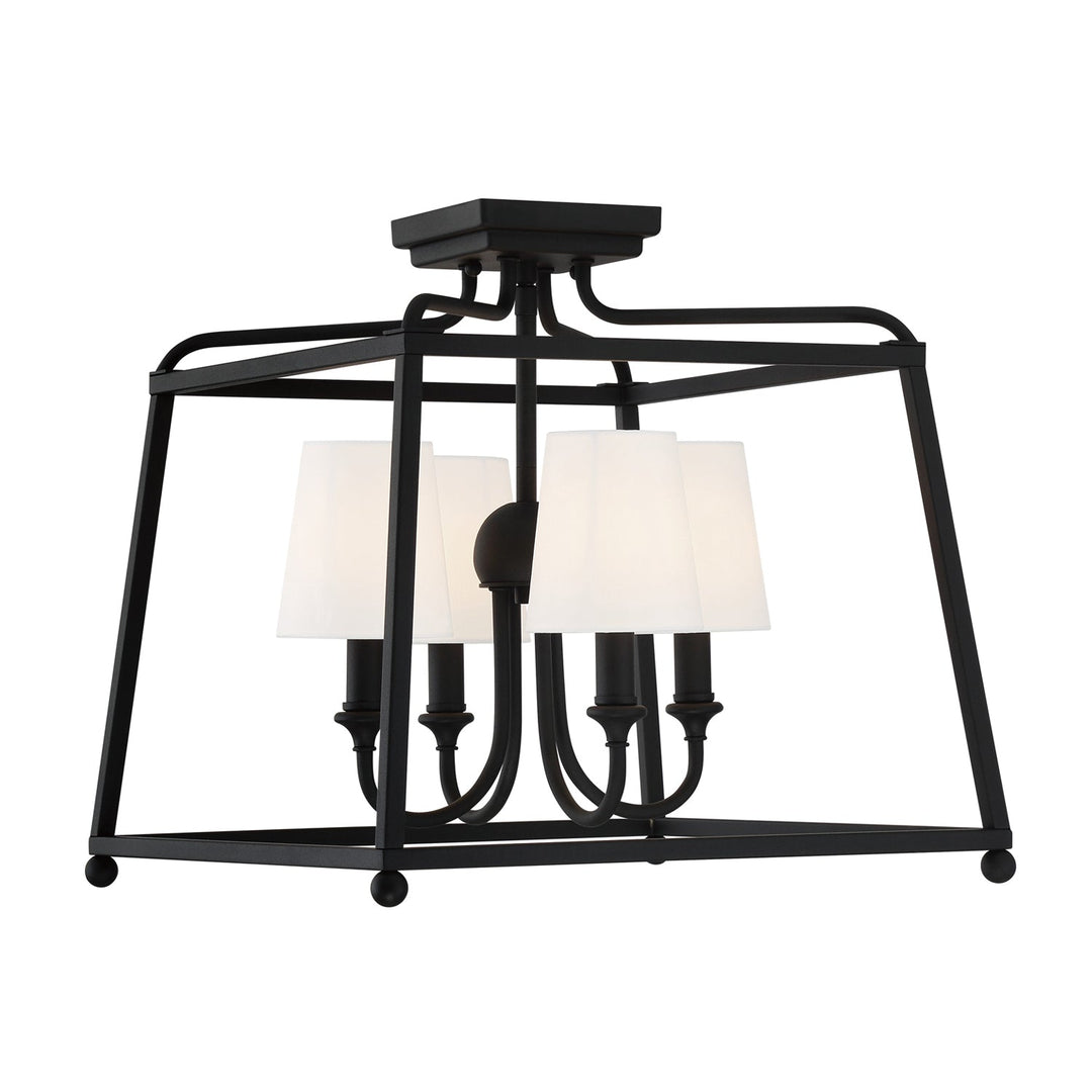 Crystorama Crystorama Libby Langdon Sylvan 4 Light Black Forged Semi Flush Mount