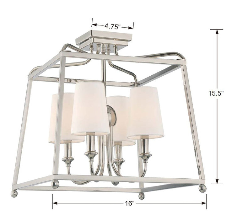 Crystorama Crystorama Libby Langdon Sylvan 4 Light Polished Nickel Semi Flush Mount