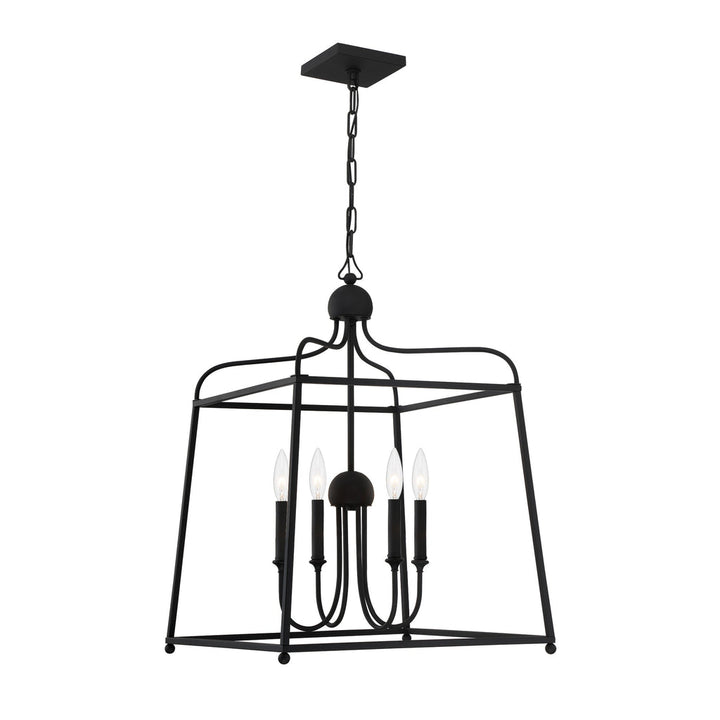 Libby Langdon Sylvan 4 Light Black Forged Chandelier Crystorama