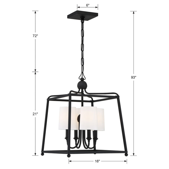 Libby Langdon Sylvan 4 Light Black Forged Mini Chandelier Crystorama