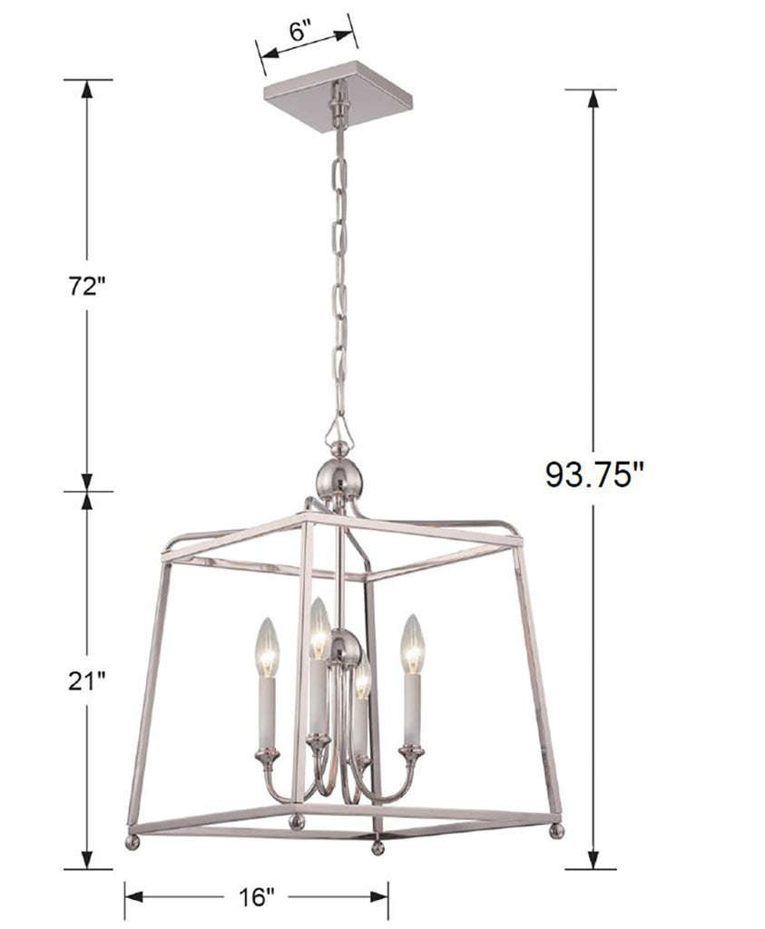 Libby Langdon Sylvan 4 Light Polished Nickel Mini Chandelier Crystorama