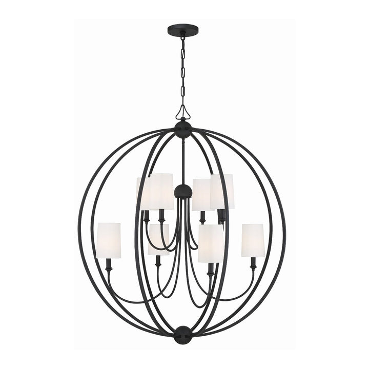 Libby Langdon Sylvan 8 Light Black Forged Chandelier Crystorama