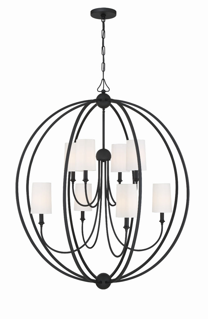 Libby Langdon Sylvan 8 Light Black Forged Chandelier Crystorama